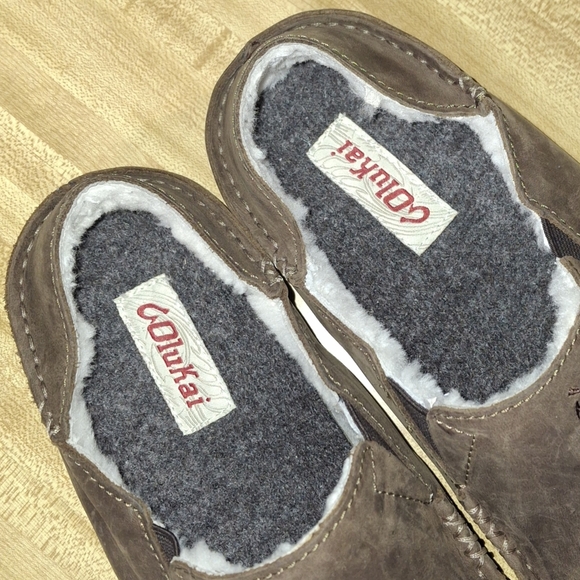 Olukai Moloa Brown Leather Slipper Size 11 - Picture 9 of 9